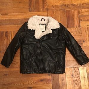 Zara Boys Faux Leather Moto Jacket size 5/6